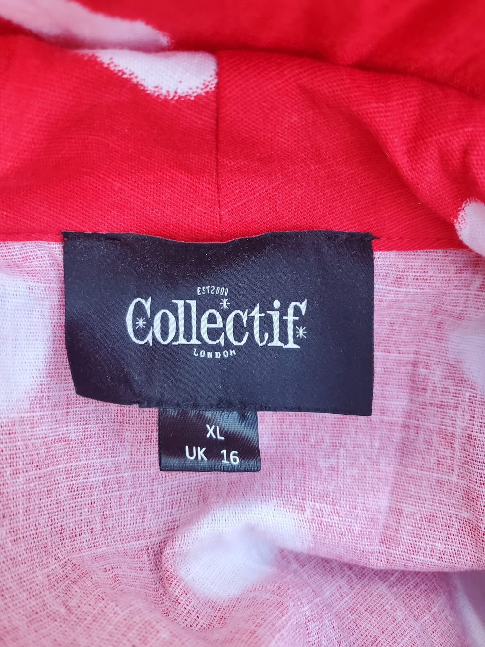 Collectif Polka Dot Midi Dress in Red & White Size XL (UK 16) - Picture 9 of 9